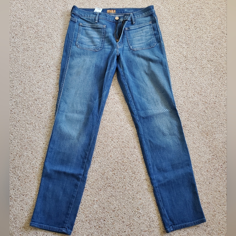 MOTHER Women's Blue Straight-Leg Jeans
